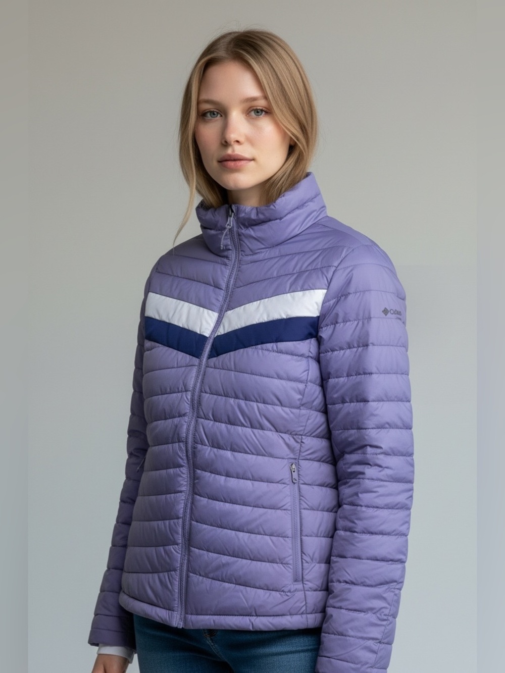 Columbia Women’s Large WHITE OUT ll OMNI HEAT Jacket Zippered Hand Pockets